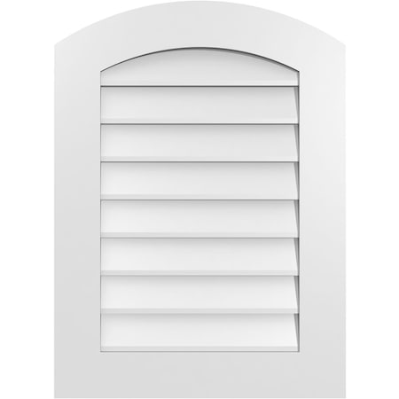 Arch Top Surface Mount PVC Gable Vent: Functional, W/ 3-1/2W X 1P Standard Frame, 22W X 30H